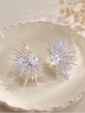 Silver and Gold Starburst Earrings